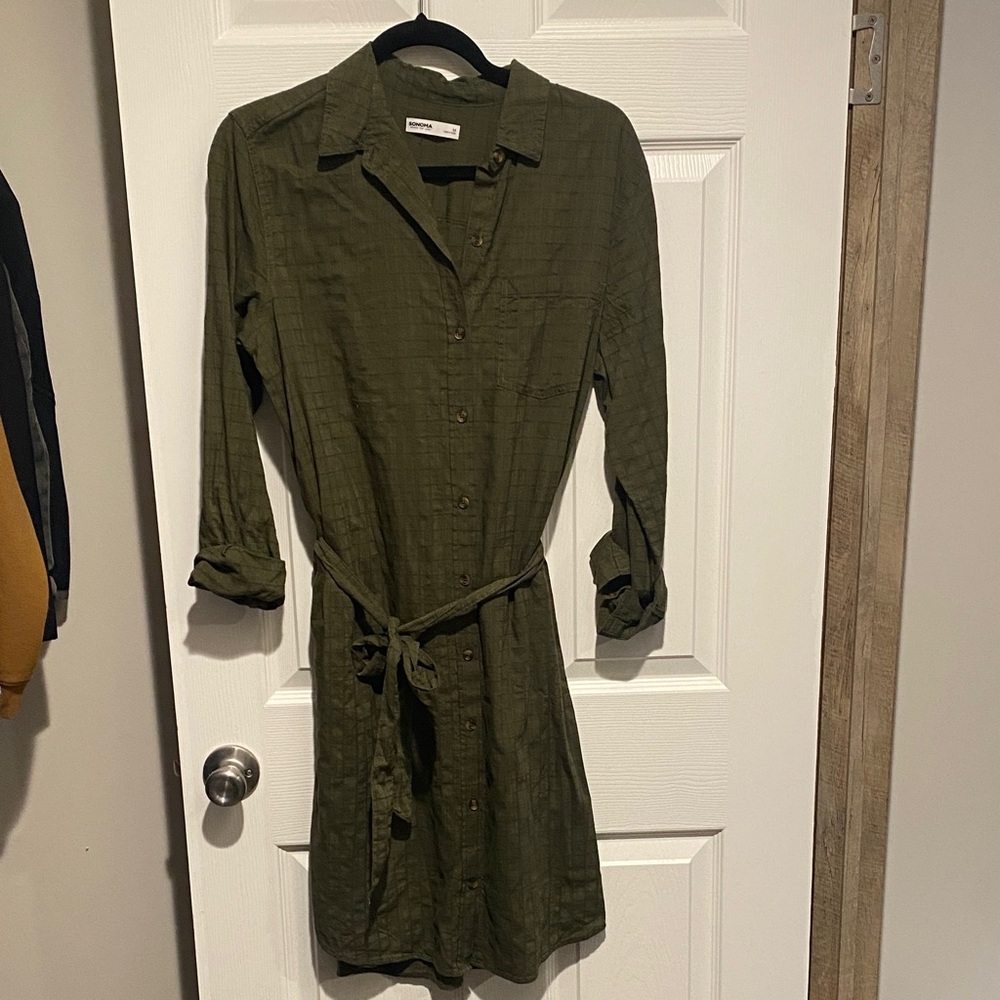 Olive Green Shirt Dress